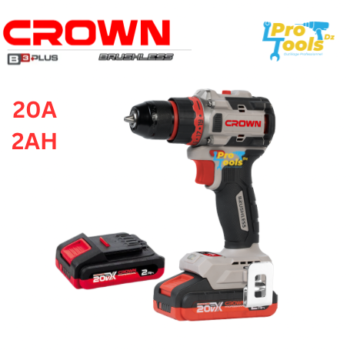 مثقاب-مفك براغي لاسلكي 20 فولت بدون فرش مع بطاريتين ليثيوم أيون وشاحن