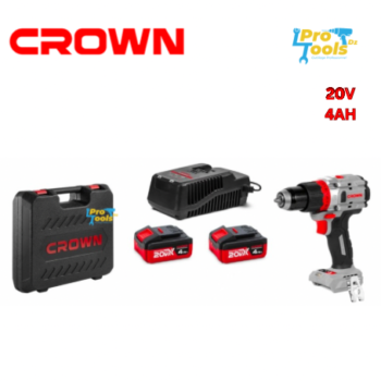 مثقاب/مفك براغي لاسلكي بدون فرش 20 فولت مع بطاريتين 4.0 أمبير