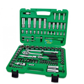 Caisse A Outils 108PCs (8-32mm) (1/4-1/2) (Plastique Vert) GCAI108R -TOPTUL