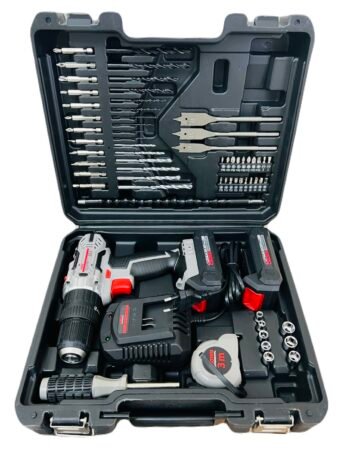 مفك دريل لا سلكي طرق 20 فولت-2 أمبير موديل ct21102h-(62) من كراون مع 62 قطعة أدوات