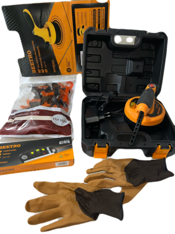 باقة البنّاء 4 قطع: آلة تلميع وصنفرة كهربائية مع حقيبة وقفازات وملحقات BEETRO