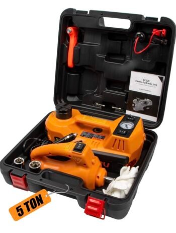 طقم رافعة سيارات كهربائية 5 طن + مفتاح عجل كهربائي + ضاغط هواء للسيارة 8 قطع BE0091