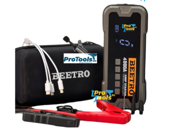 جهاز تشغيل الطوارئ للسيارات (بوستر) 4 في 1: بادئ تشغيل 4000 أمبير، ضاغط هواء 10 بار، بنك طاقة 24000 ميلي أمبير، ومصباح يدوي BEETRO