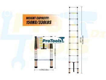 سلم ألومنيوم تلسكوبي 3.2 م 150 كجم TC0339 - بيترو