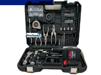 حقيبة أدوات متكاملة 50 قطعة (كراون) مع مثقاب ومفك دقاق لاسلكي 20 فولت