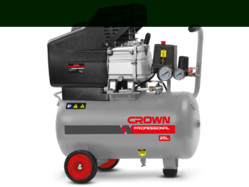 ضاغط هواء (كمبروسر) كراون 25 لتر، بقوة 2 حصان وتدفق 195 لتر/دقيقة CROWN