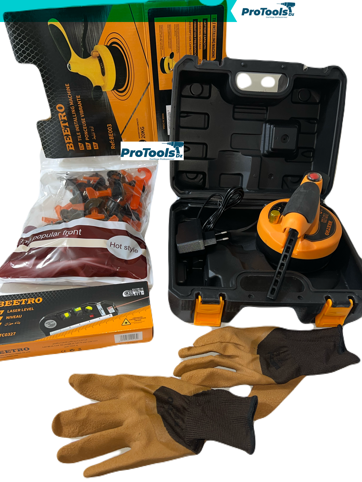 باقة البنّاء 4 قطع: آلة تلميع وصنفرة كهربائية مع حقيبة وقفازات وملحقات BEETRO باقة البنّاء 4 قطع: آلة تلميع وصنفرة كهربائية مع حقيبة وقفازات وملحقات BEETRO