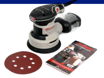 آلة صنفرة دائرية اهتزازية (مدارية) كهربائية بقدرة 300 واط وقطر 125 مم