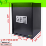 خزانة أمان إلكترونية 500*350*300 ملم أسود/رمادي ناردي