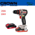 مثقاب-مفك براغي لاسلكي 20 فولت بدون فرش مع بطاريتين ليثيوم أيون وشاحن